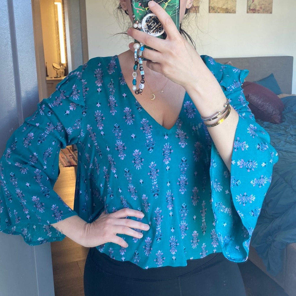 BP teal boho blouse - Picture 3 of 9